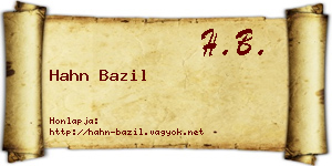 Hahn Bazil névjegykártya